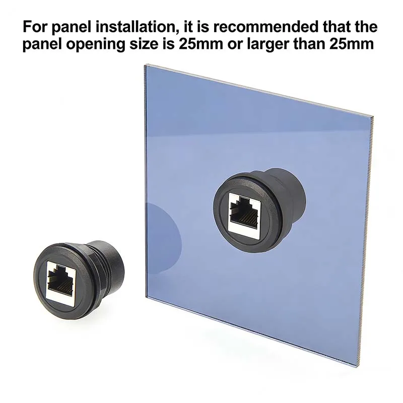 Circular RJ45 network cable interface data socket panel straight-through conversion socket CAT6 network module