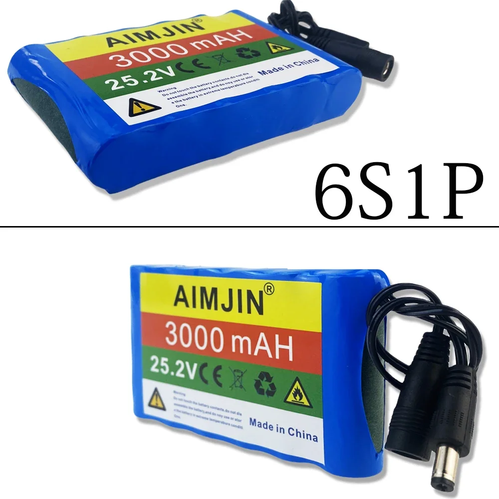 6S1P 25.2V 3000mAh lithium-ion battery for audio, light strip monitoring, motor, solar powered outdoor power supply for stalls