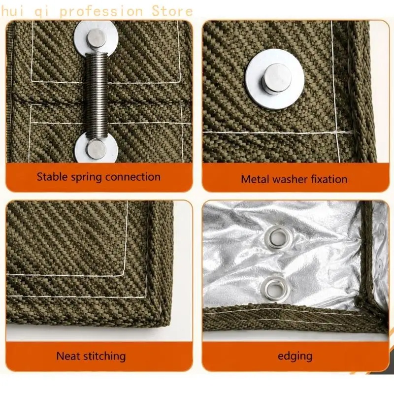 Motorwärmeabdeckung für kleine Geräte, reflektierende Innenauskleidung aus Basaltfaser, werkzeugloser Staub- und Wärmeschutz – Detail 3