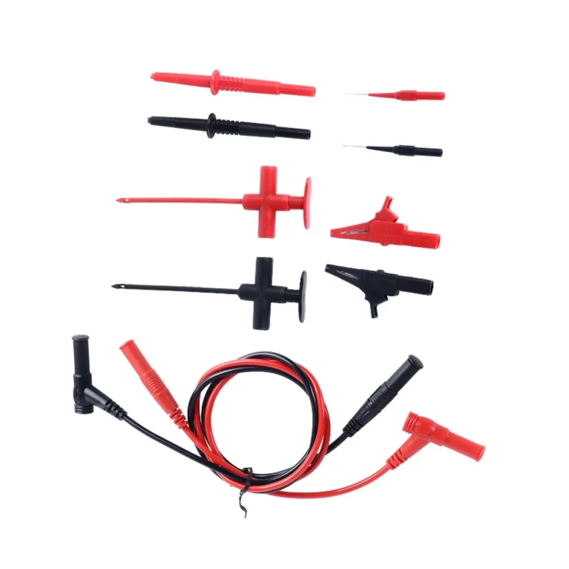 Multimeter Test Probe Kit 4mm Banana Connector Silicone Insulated Test Clip Probe Leads Set