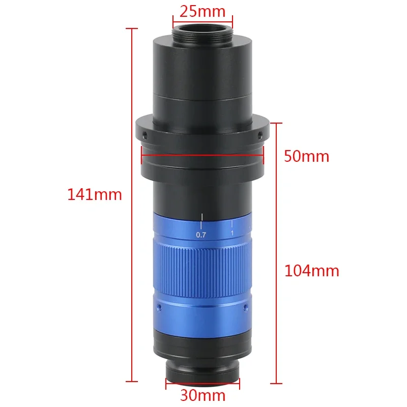 FHD 0.7X-5.6X Adjustable Magnification Zoom Monocular Industrial Soldering HDMI VGA USB Digital Microscope Camera C Mount Lens