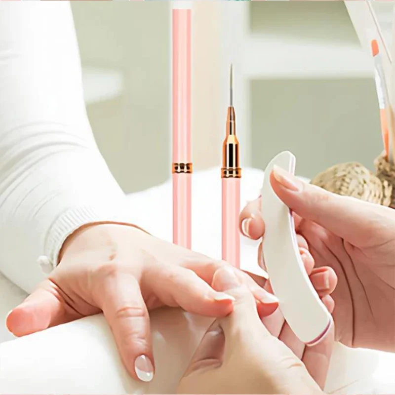 Conjunto de pincéis para arte em unhas, 5 unidades, linhas alongadas, desenho, pintura em gel uv, caneta de design de unhas, ferramenta profissional de manicure