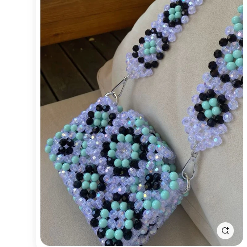 

Women's Shoulder Bag Ins Design Acrylic Bead Production Flip Ladies Small Square Bags Can Be Customized New Handbags for Women