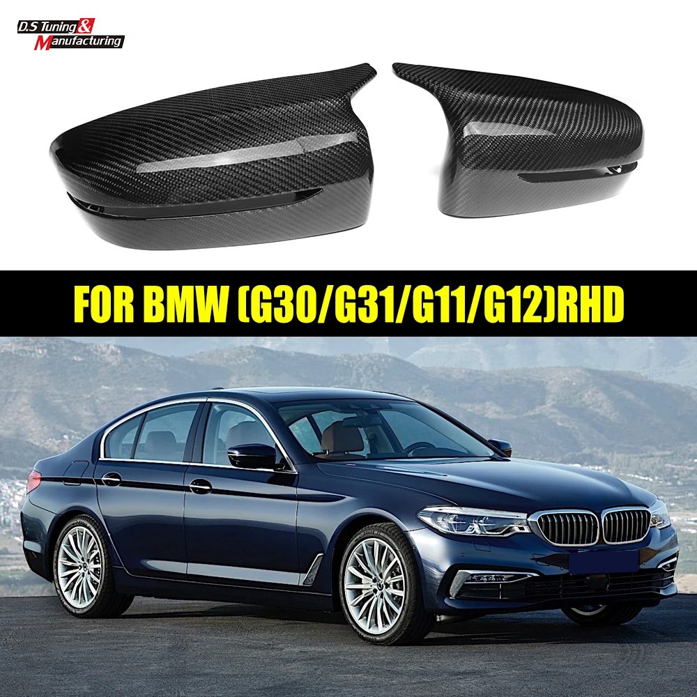 

Carbon Fiber Replacement Rearview Side Mirror Covers Caps For BMW RHD 5 Series G30 G31 2017- 2022 7 Series G11 G12 2016 - 2021