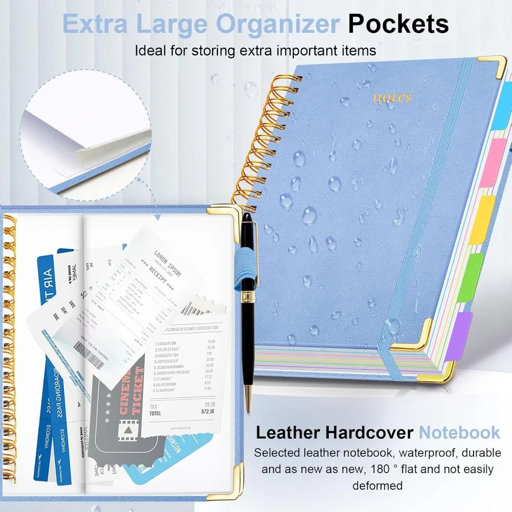 Faux Leather Spiral Notebook 6.2