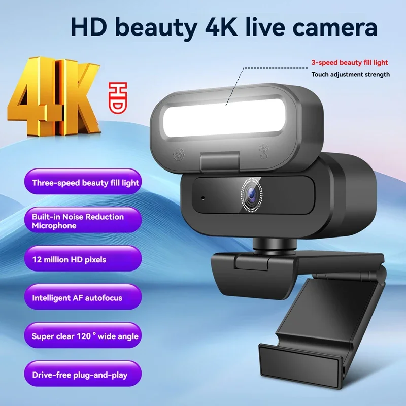 Nuovo computer Webcam HD per PC 720P Mini Web Camera con microfono USB 2.0 Web Cam per computer Mac Laptop Desktop YouTube Skype  7
