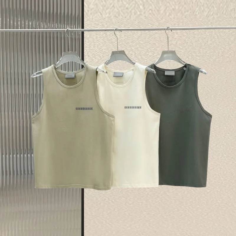 

24SS Classic Brand Men's Tank Top Luxury Design Chest Double Row 3M Reflective Letter Vest High Street Couple Casual Tank Top