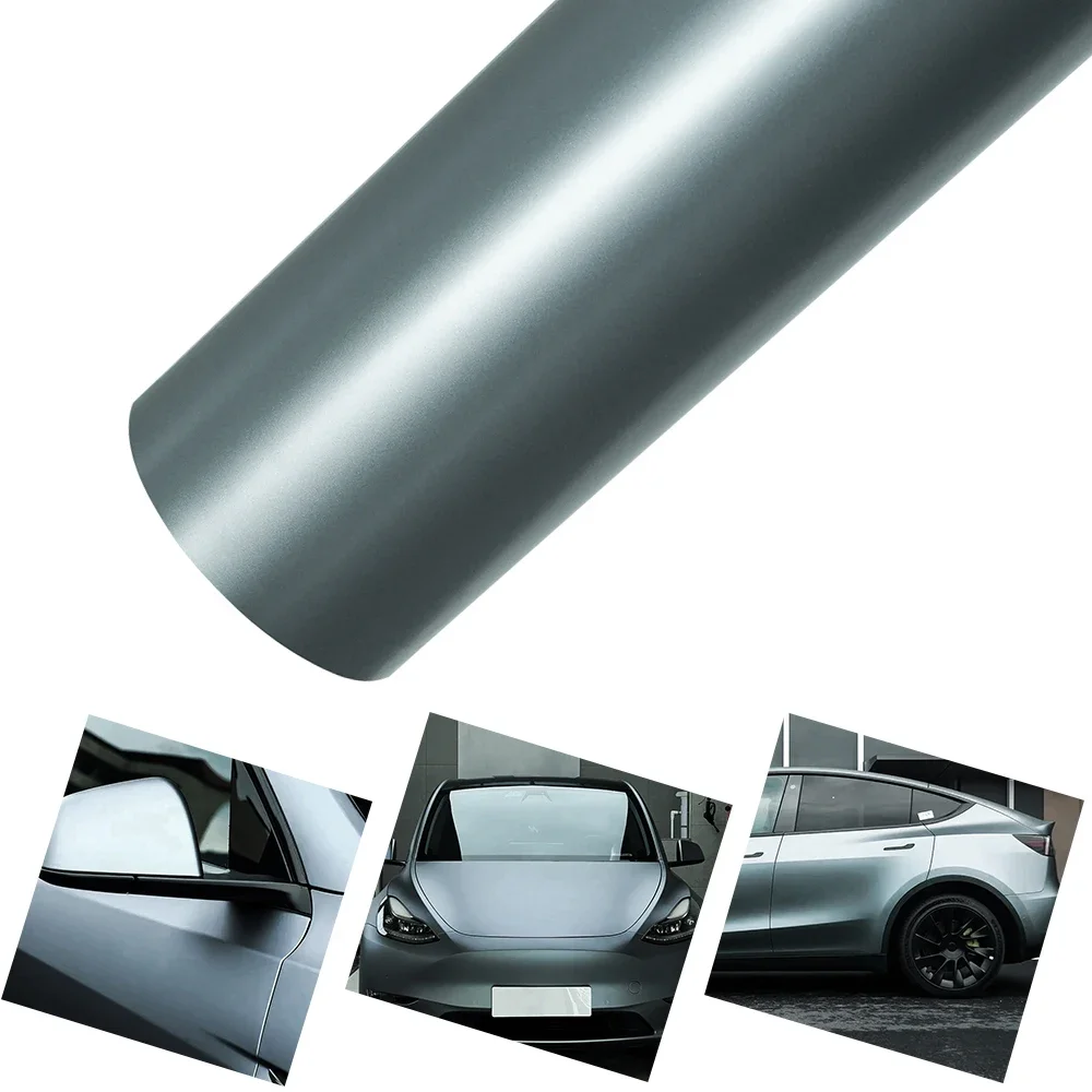 PET Matt Blau Grau Auto Vinyl Film Auto Wrapping Aufkleber Mit Air Release Technologie Selbstklebende Auto Körper Dekoration Aufkleber
