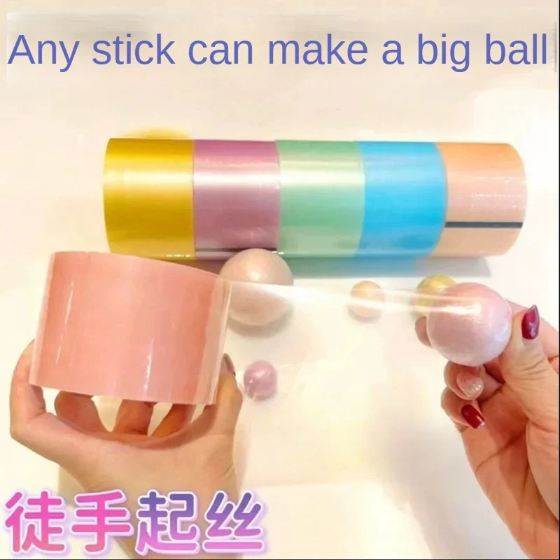 6 Rolls of Colorful Duct Tapes Colored Ball Tapes Self-adhesive Ball Sticky Balls DIY  Colorful Tapes