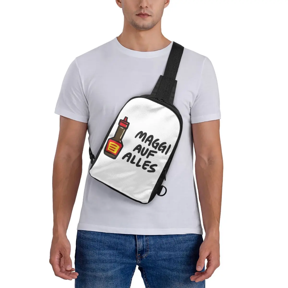 

Maggi Auf Alles (Deutsch) Chest Bag Crossbody Backpack Sling Shoulder Bag For Men Travel Hiking Daypack