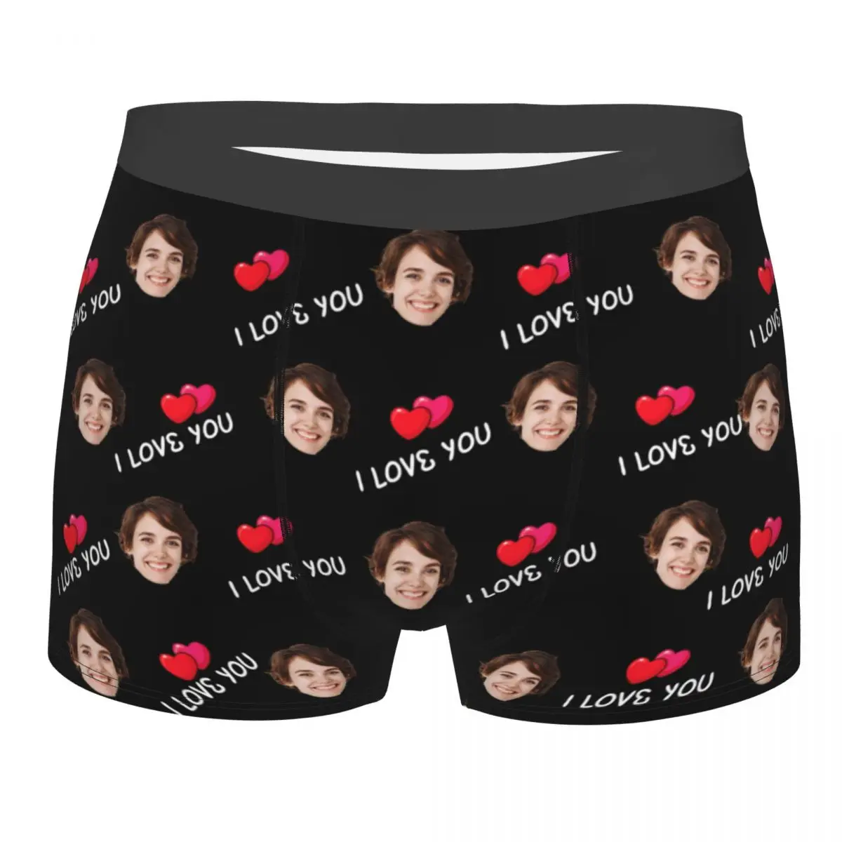 

Men's Valentine's Day Custom Face Boxer Briefs Shorts Panties Breathable Underwear Personalized Male Sexy S-XXL Long Underpants