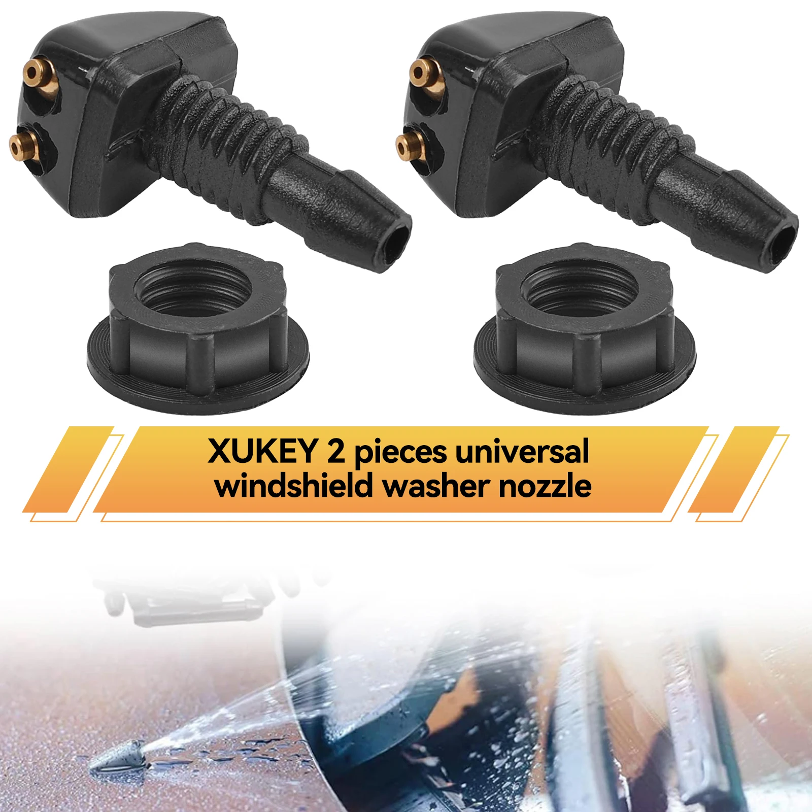 Erick\'s Wiper 2x Universal Front Windshield Washer Wiper Nozzle Sprayer Sprinkler Water Spout Outlet For Toyota Mazda Hyundai