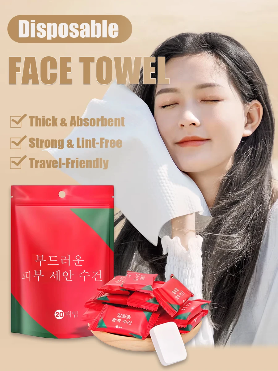 Premium Extra Large Thick Disposable Compressed Towel Sterile Soft Cotton Facial Wipes Portable Travel Essential for Women