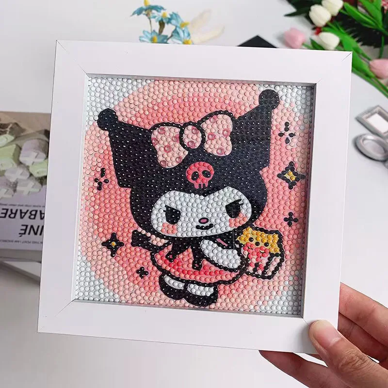 Sanrio DIY Diamond Painting Anime Cartoon Kuromi Characters Hello Kitty Pochacco Diamond Crystal Painting Stickers for Children