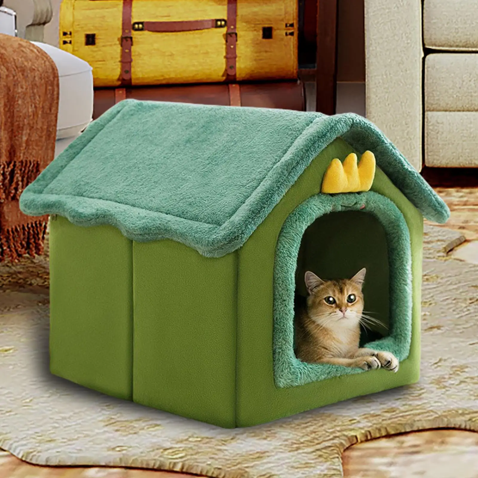 Cats Bed Sleeping House Warm Cats Cave Kitten Shelter Cat Tent Washable Cats Hut Comfortable Kennel Removable for Pet Supplies