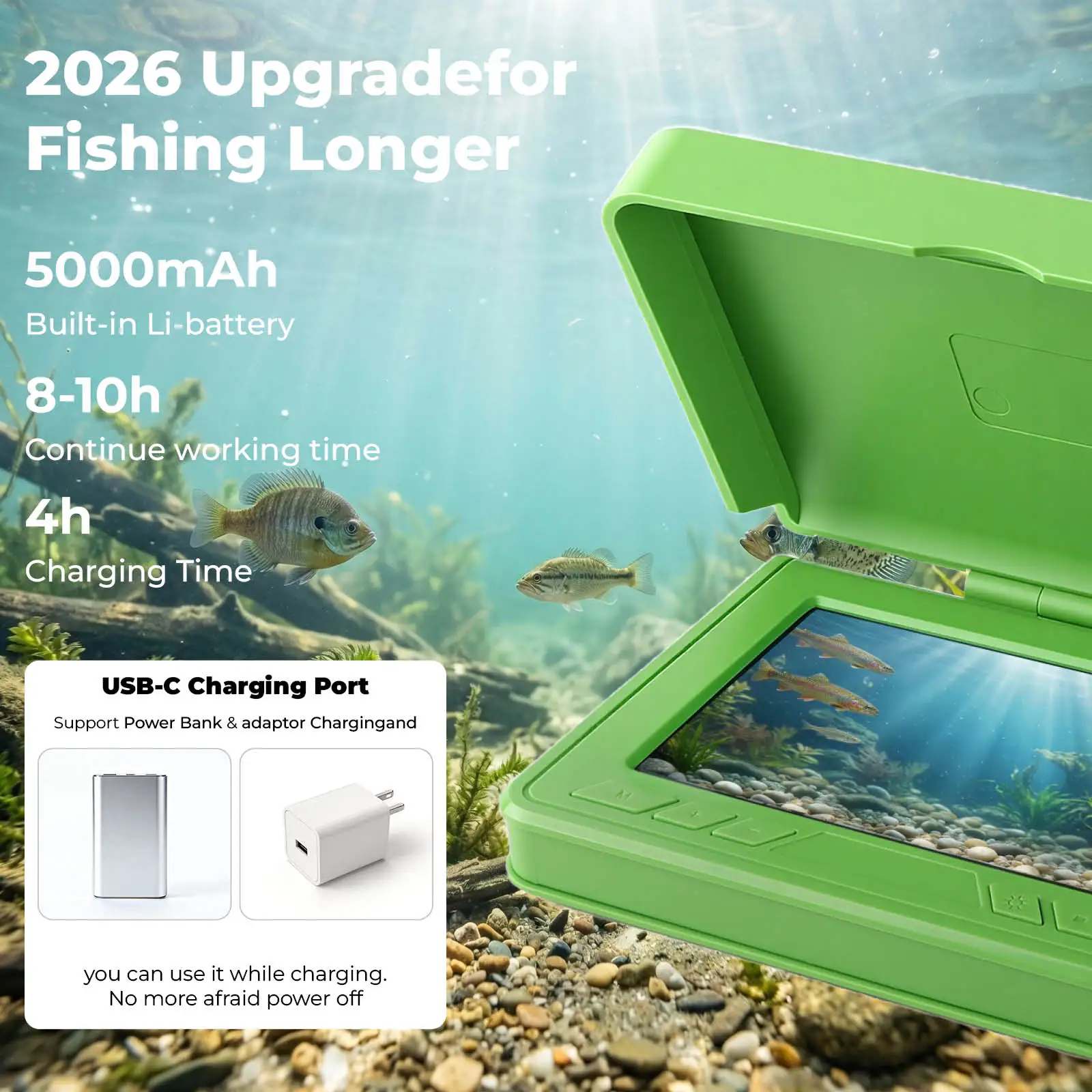 Portable Underwater Visual Fish Finder 4.3" LCD Monitor HD Fishing Camera IP68 Waterproof with IR Night Vision for Ice/Boat/Rive - view 2