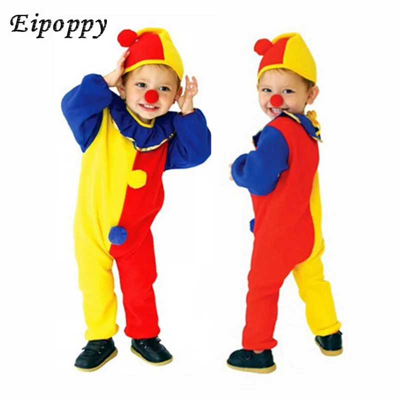 Bazzery carnival clown cosplay fantasias para crianças, vestido de circo Halloween para crianças, vestido de aniversário para meninos e meninas