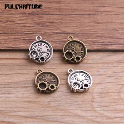 12PCS 14*16mm Two Color Vintage Metal Zinc Alloy Steampunk Clock Charms Fit Jewelry Pendant Charms Makings