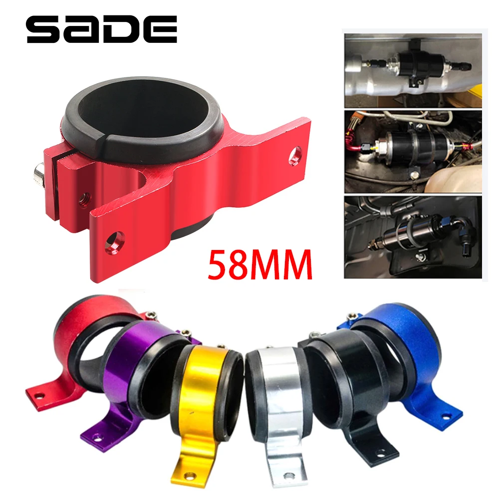 58MM Fuel Filter Mounting Bracket Aluminium Fuel Pump Clamp Holder Universal Single Filter Clamp Cradle