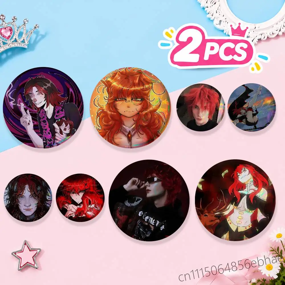FOR Asteria Matthew Joines 2Pcs Round Badge Set Button Brooch Pin, Anime Game Fans Collectible Decor & Birthday Gift