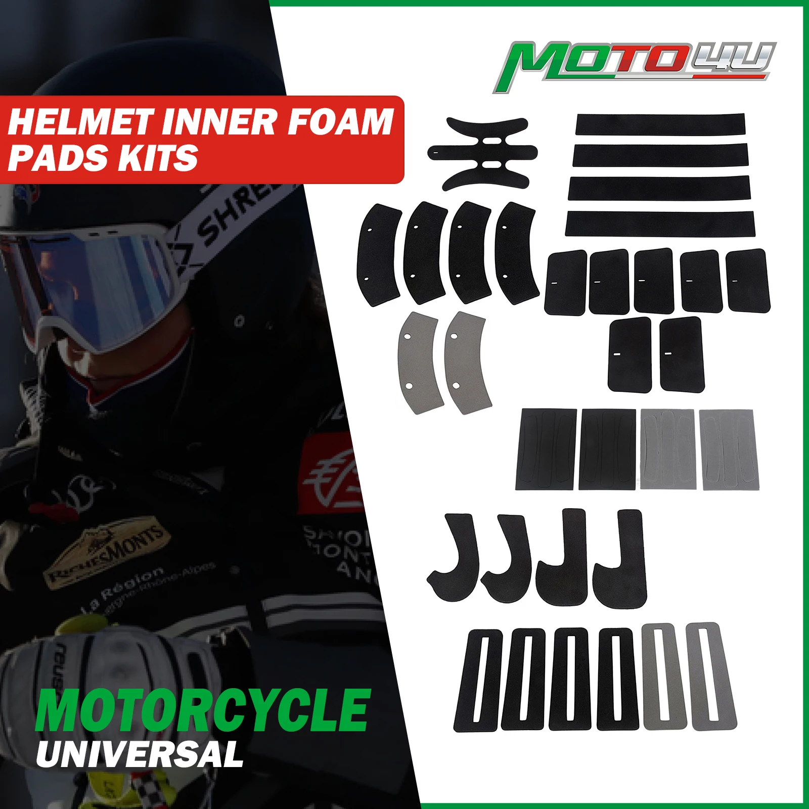 Universal Helmet Pads Helmet Inner Foam Padding Kits Quick-drying Easy Washable Replacement Comfort