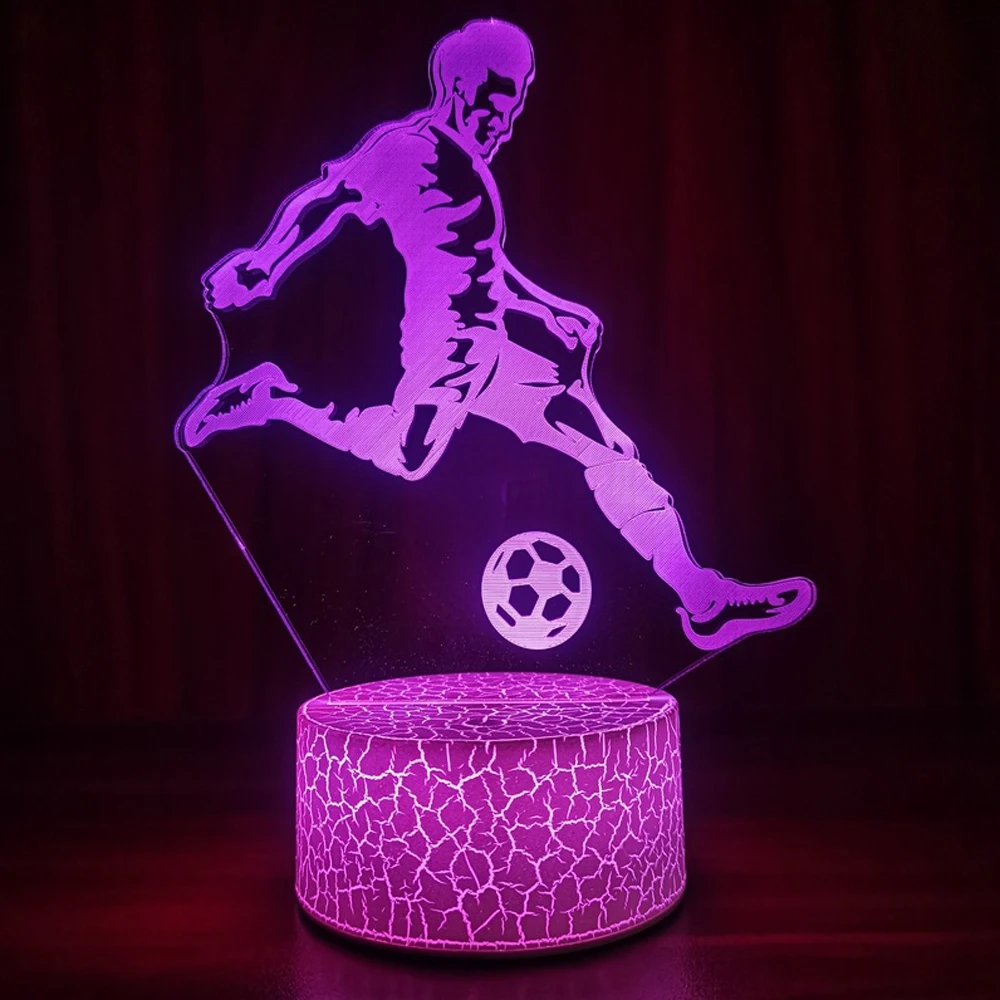 Football 3D Night Light  Character Messi USB white Touch Colorful Remote Control 16 Colors Fan\'s Collect birthday gifts