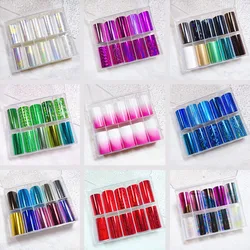 1 Box Bblusher Nail Foils for Transfer Paper Metal Sliders Laser Nails Wraps Black Stone DIY Gradient Nail Art Decorations