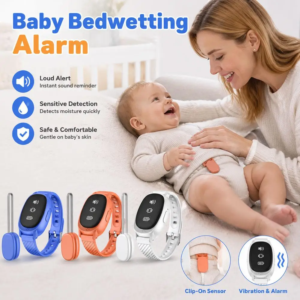 Portable Kids Bedwetting Alarm Wireless USB Rechargeable Wearable Vibration Reminder For Children Potty Training Elderly Baby