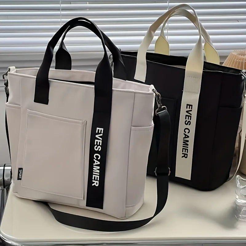 Bolso de mano espacioso con diseño de nailon con múltiples bolsillos, correa cruzada ajustable, bolsos para escuela de adolescentes, trabajo, viajes