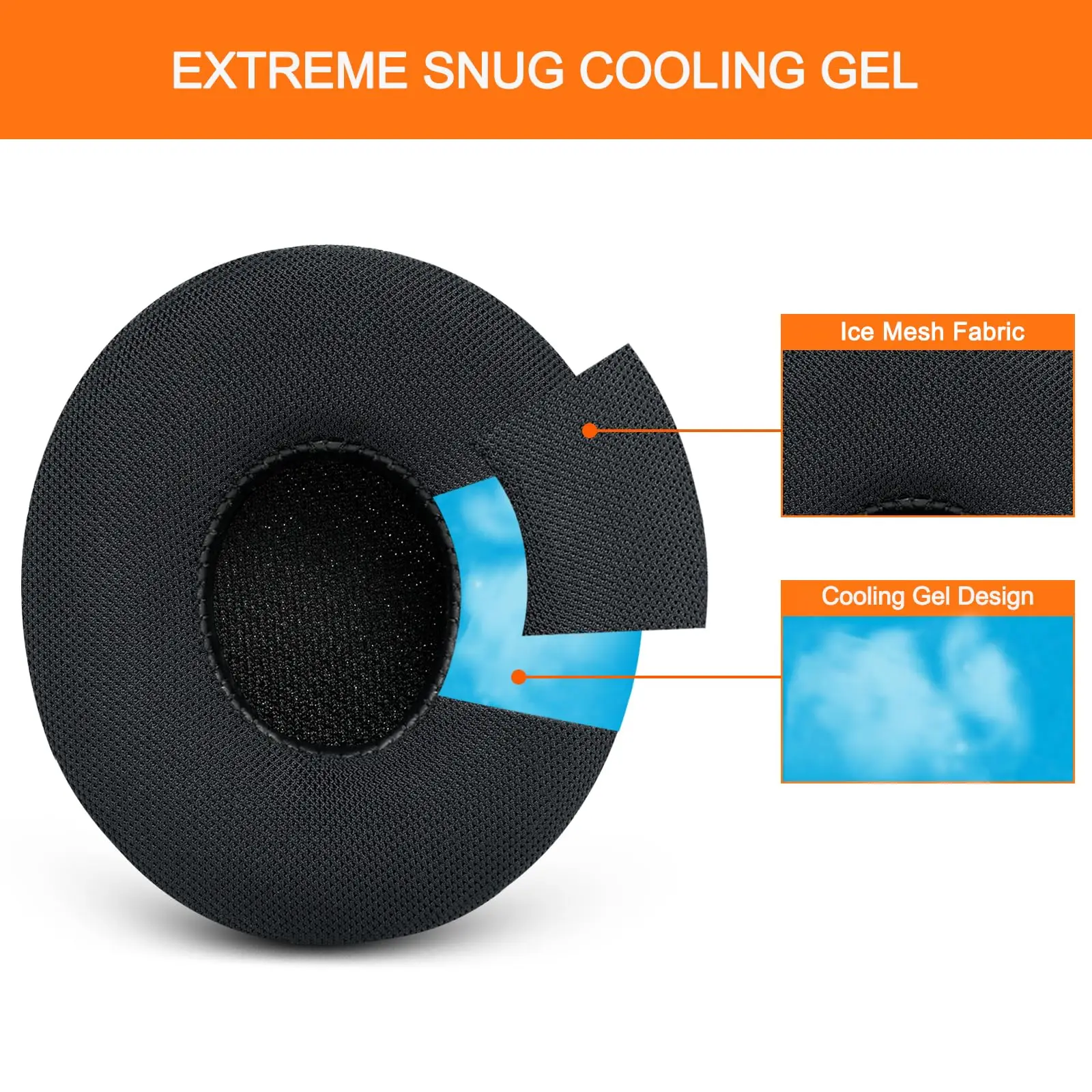 Cooling Gel Replacement Ear Pads Cushions for Beats Solo 2 & Solo 3 Wireless On-Ear Headphones, Ear Cups Cover Repair Parts