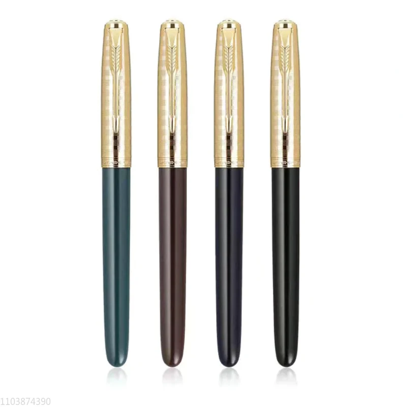 

New Pen Jinhao Fountain Pen Iridium Gold F 0.5mm Nib Classic Golden Clip Ink Pen School Office Stationery Write Smooth