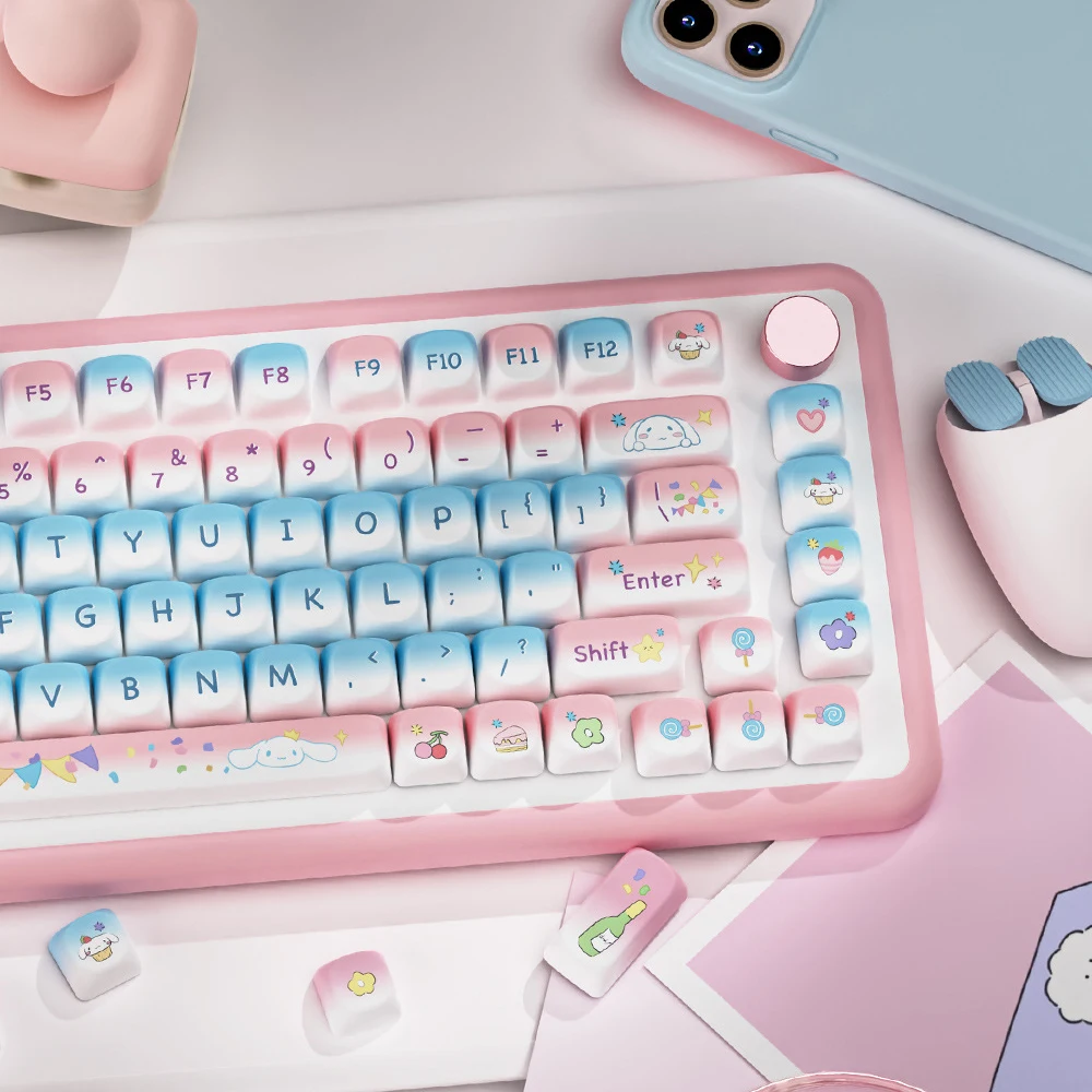 Imagem -02 - Cinco Side Dye Sub Pbt Keycaps para Cherry Gateron Switches mx Teclado Gamer Mecânico Perfil Sweet Party 112 Chaves