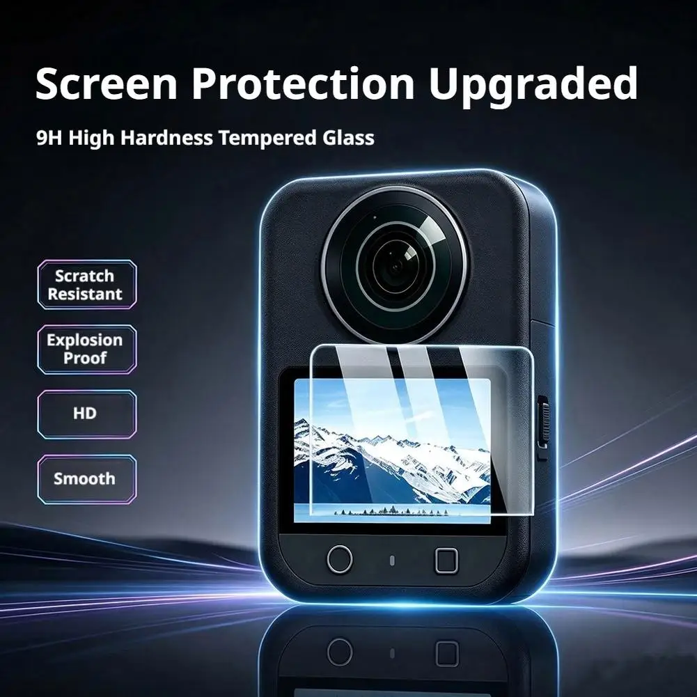 Tempered Glass Screen Protector For DJI Osmo 360 II Action Camera HD Clear Anti-Fingerprint Screen Guard Accessories