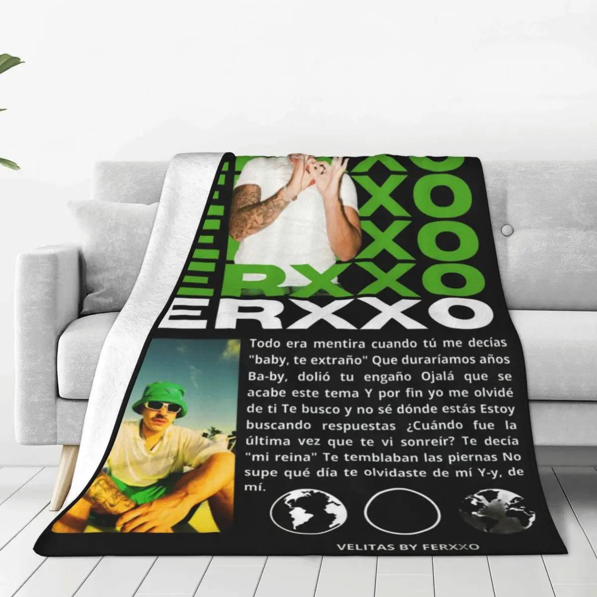 Feid Ferxxo Cool Tour 2024 Blanket Fleece Decoration Rapper Concert Comfortable Warm Throw Blankets for Bed Couch Quilt