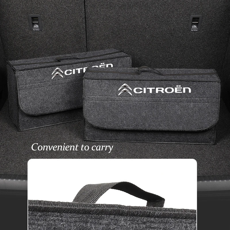 Car Trunk Miscellaneous Storage Box Foldable Felt Organizing Box For Citroen Celysee C6 C3 C5 C1 C2 C4 Aircross Picasso Cactus