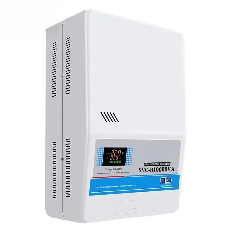 ZX Custom Factory Single Phase Automatic AVR Servo Motor Voltage Stabilizer 10KVA 12KVA Wall Mounted SVC Voltage Regulator AC