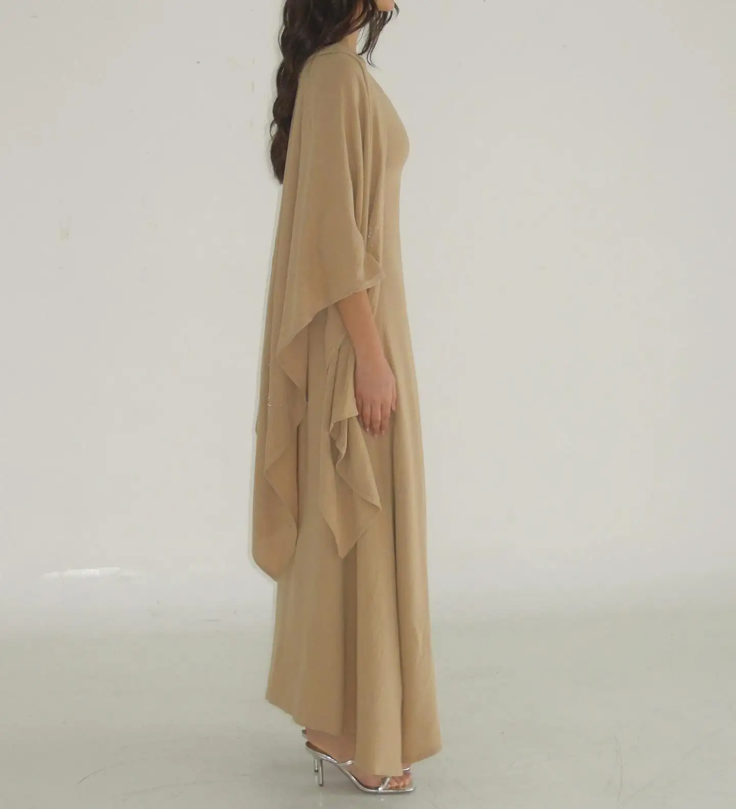 맞춤형 섬세한 저지 크리스탈 이브닝 드레스 고품질 3/4 슬리브 스쿠프 댄스 파티 드레스 사용자 정의 크기 특별 행사