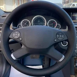 Steering Wheel Cover Faux Leather Breathable For Mercedes Benz E Class W212 2009-2011 Braiding Cover For Benz Steering Wheel