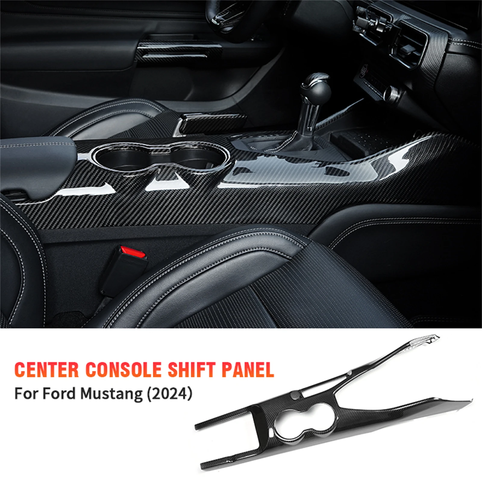 

Car Interior Center Console Gear Shift Panel Frame Cover Trim Sticker For Ford Mustang S650 2024-2025