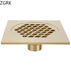 Antique Anti Odor Floor Drain 15*15cm Outdoor Balcony Bathroom Drain Cover Anti Insect Solid Brass Drains Large Drainage