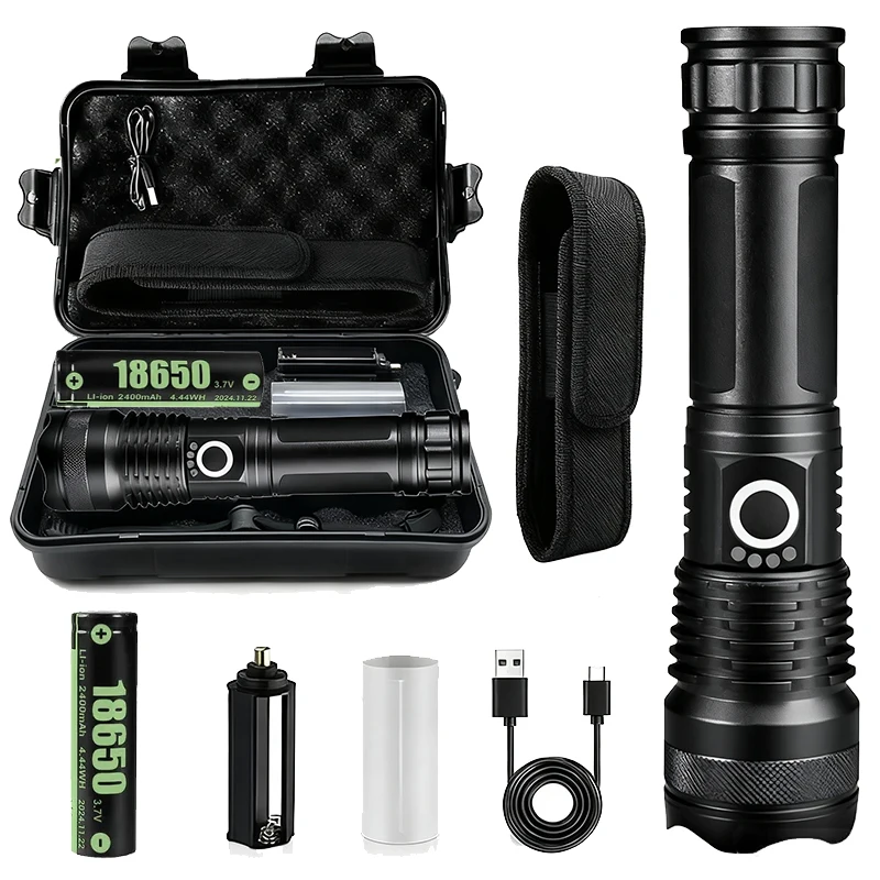 Rechargeable Flashlights High Power LED Tactical Flashlight Super Bright Handheld Hunting Torch Light for Emergency Hiking