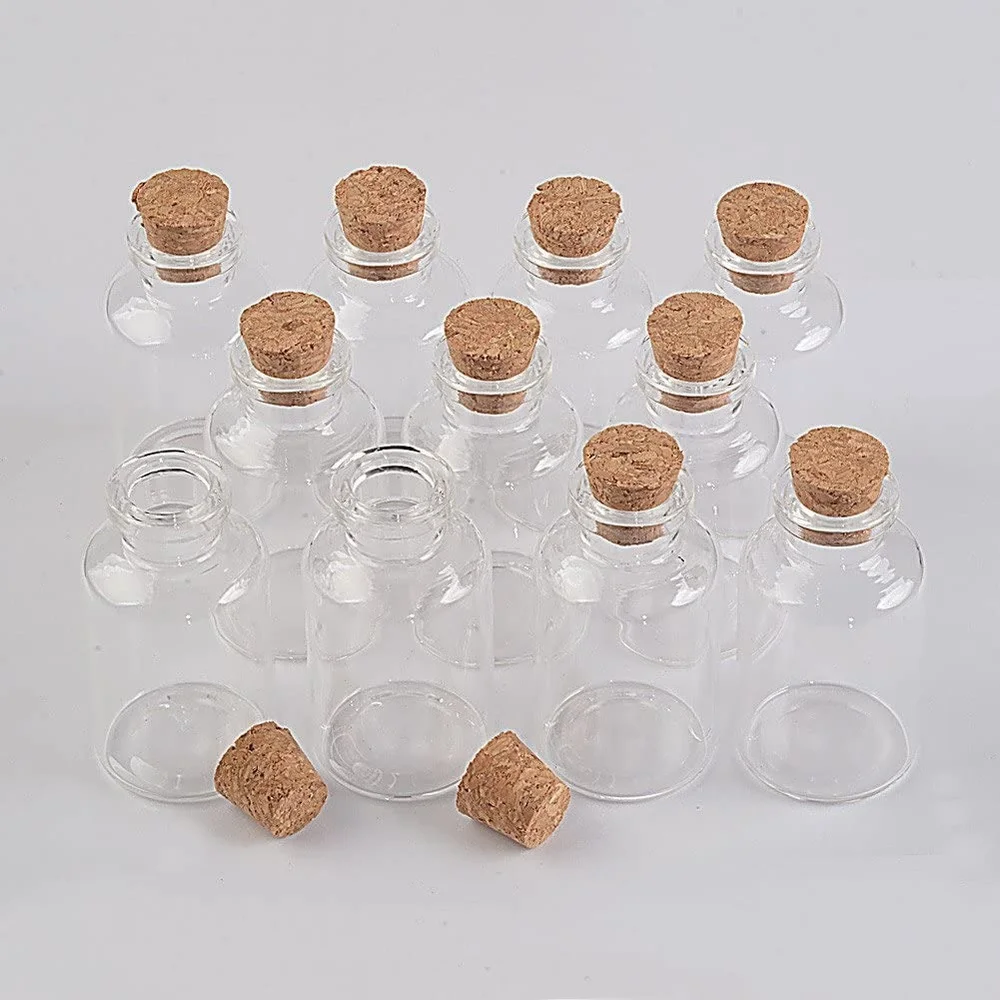 22ml/30ml Transparency Glass Bottle with Corks for Wedding Holiday Decoration Christmas Jars24units