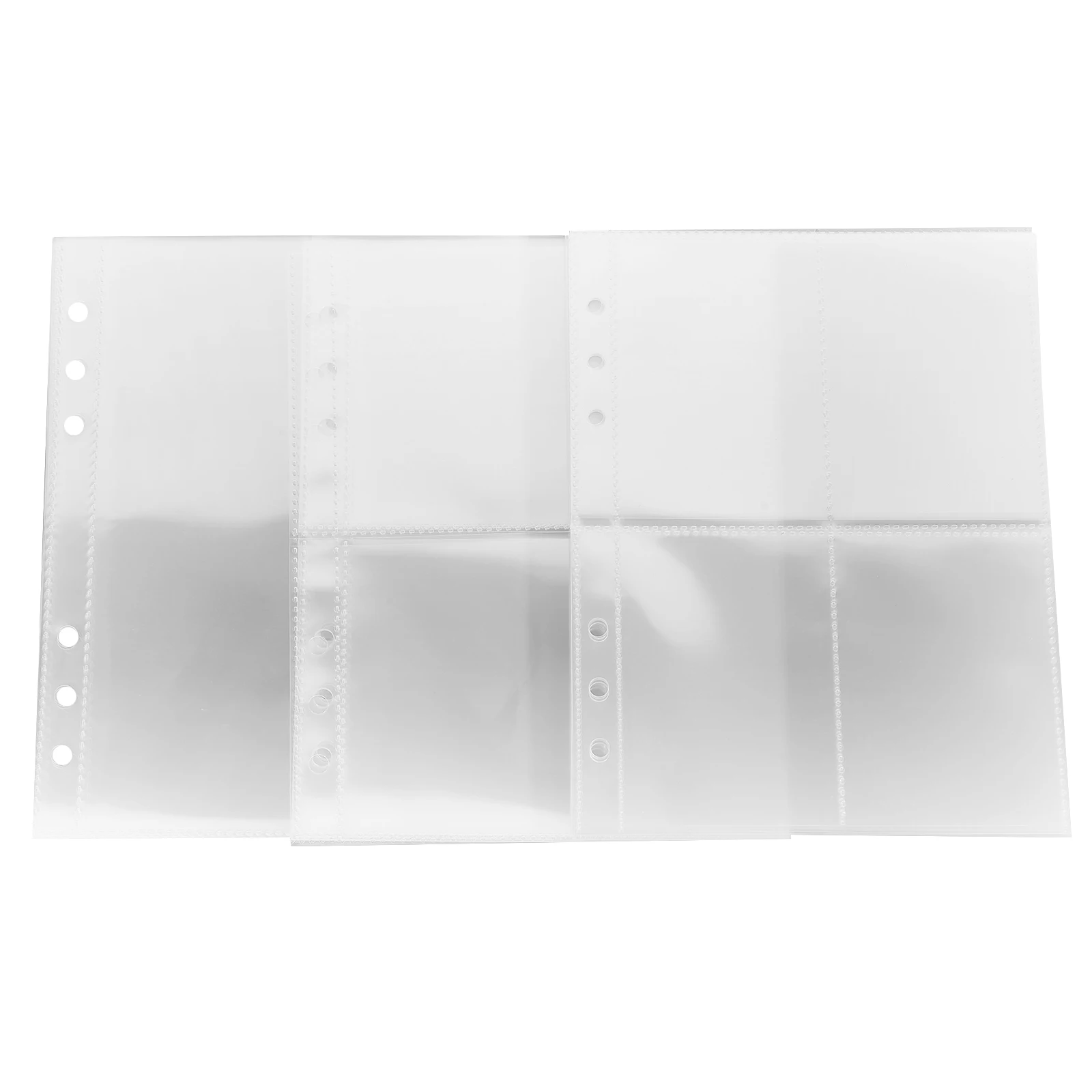 

3 Books A5 Loose-leaf Card Inner Plastic Sleeves 10 Pages Per Book 6 Holes Photo Album Pages Postcard Holders