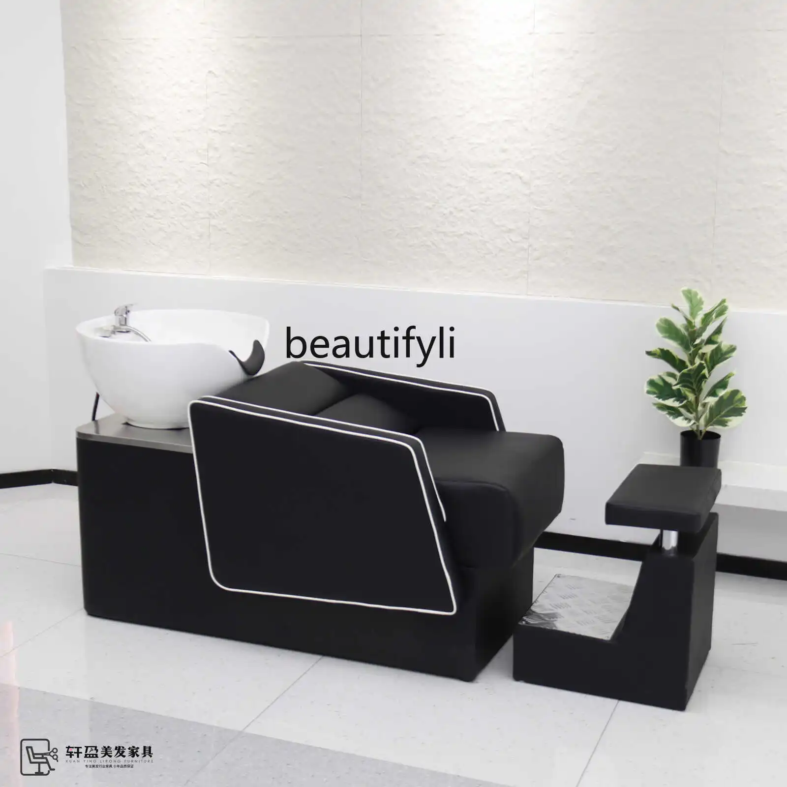 

Hair salon special high-end light luxury shampoo bed factory direct sales, hair salon semi-lying flush bed