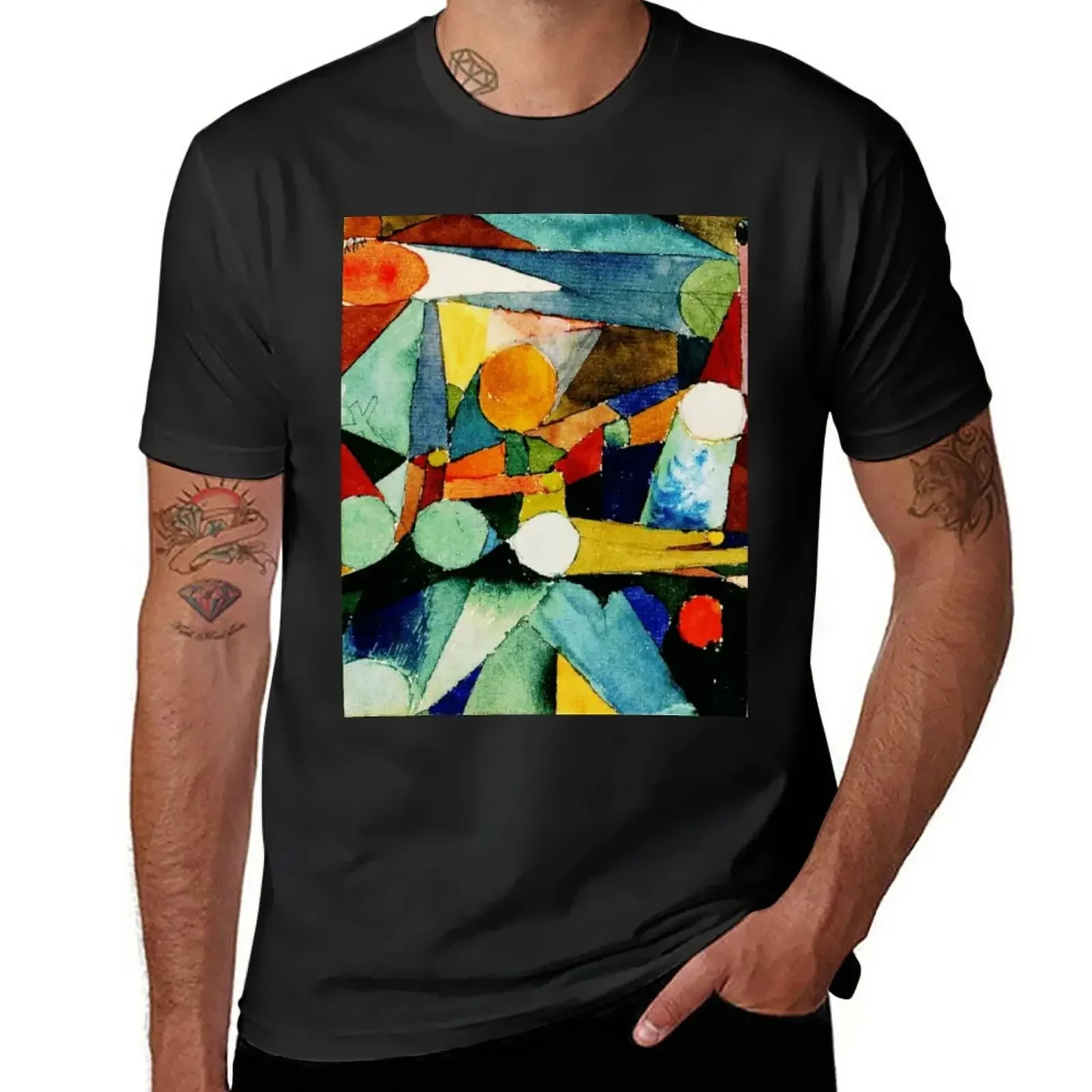 Colour Shapes | Paul Klee Abstract Watercolor Art T-Shirt vintage anime sublime fruit of the loom mens t shirts