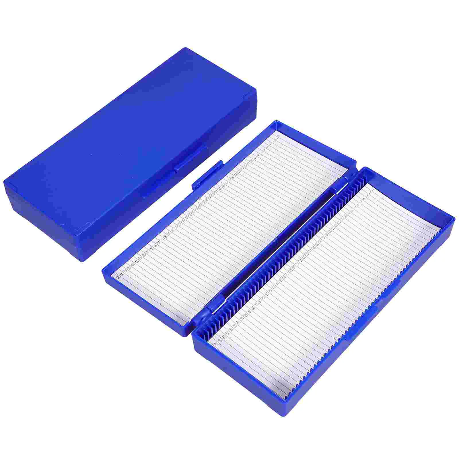 

2Pcs Slide Cases Packing 50 Slides Pathological Boxes Opening Slide Mailers for Supplies (Dark Blue)