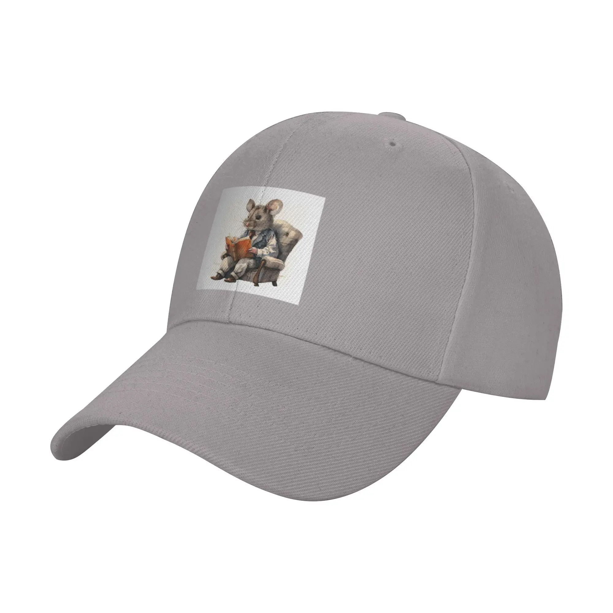 Hot Sale Mouse Sitting of Sofa Reading Book Baseball Cap  Travel Essential Men Hat  Windproof Outing Men Hat