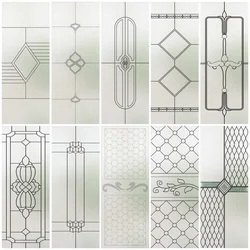 Custom Size Stained Glass Window Film,Frosted Privacy, Static Cling, Door Sticker,Kitchen, Bathroom, Home Decor