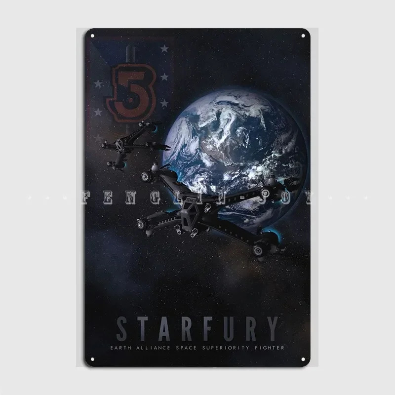 Babylon 5 Starfury Metal Plaque Poster Club Mural Garage Decoration Customize Tin Sign Poster