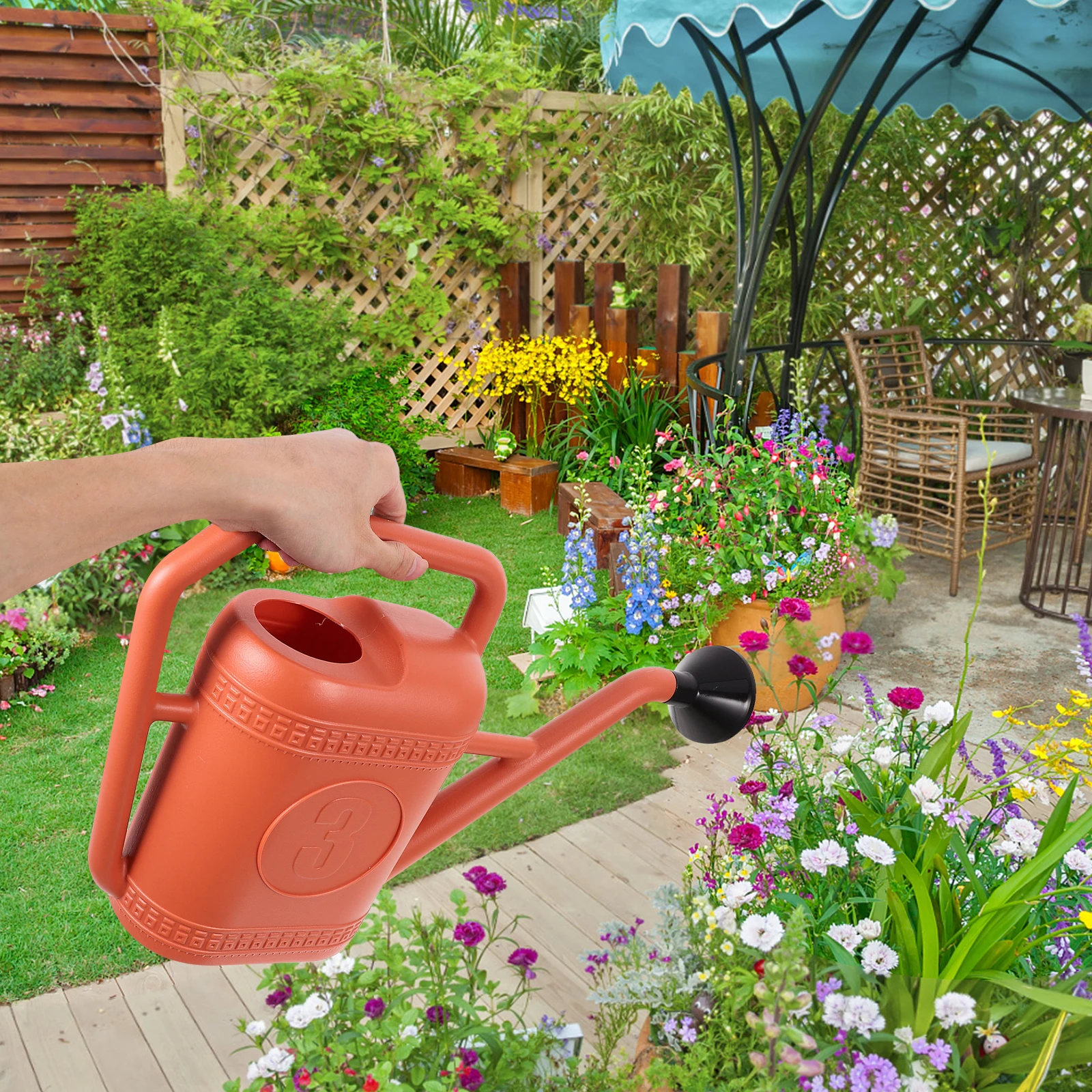

Garden Watering Can Lightweight Portable Red Color For Indoor Plants Flowers Vegetables Spraying Kettle Durable for indoor